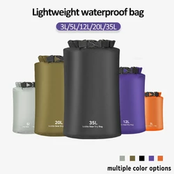 Saco seco impermeável para esportes ao ar livre, saco seco para roupas à deriva e natação, saco de armazenamento, rafting e caiaque, ultraleve, 3L, 5L, 12L, 20L, 35L