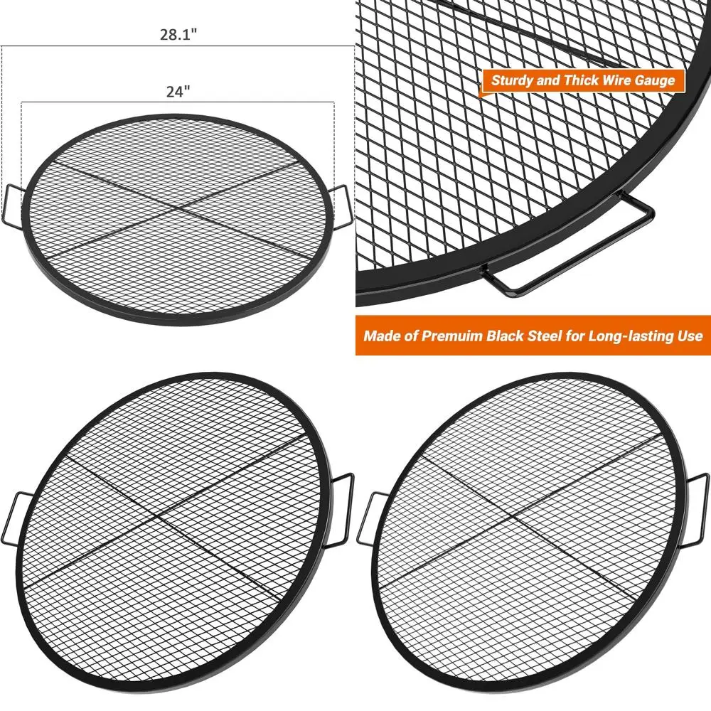 Gril de foyer rond Durable à 24 marques X avec Support de fil pour la cuisine et le Camping en plein air