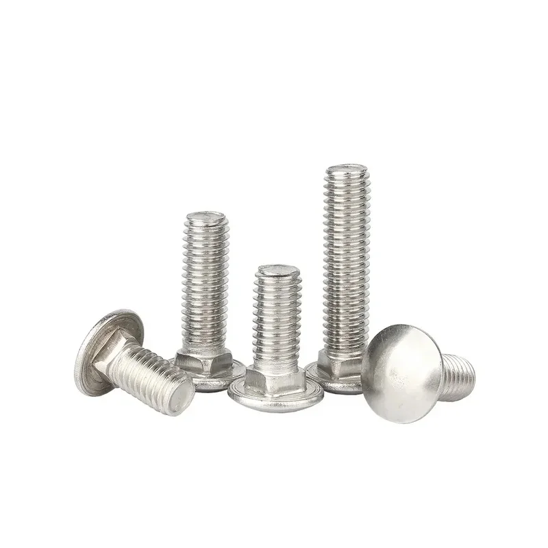 1/2/3/5/10/20 قطعة M4 M5 M6 M8 M10 M12 304 A2 الفولاذ المقاوم للصدأ النقل شقة رئيس الترباس ، شبه دائرية ساحة الرقبة مربع المسمار #6