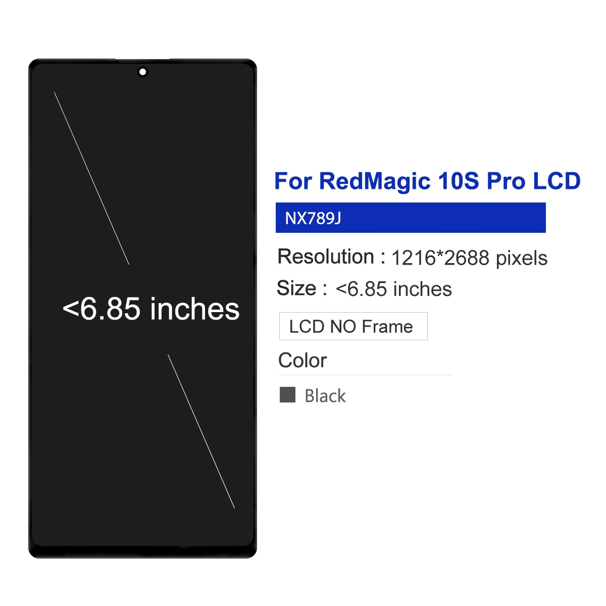 Display for ZTE nubia Z70 Ultra RedMagic 10S pro 10Pro 10Pro plus Red Magic 10S Pro+ lcd Touch Screen Assembly Replacement view 2