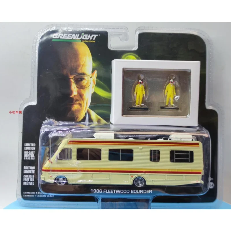 Diecast 1/64 Scale 1986 Fleetwood Bou Retro Bus Station Wagon Alloy Car Model Static Scene Decoration Collectible Model Toy Gift