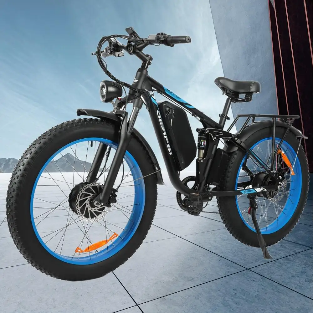 

Powerful Fat Tire Mountain Electric Motorcycles Bike 26" Wheels 40 Miles Long Range 48V/52V 23AH/32AH Battery 1500W+1500W Motor