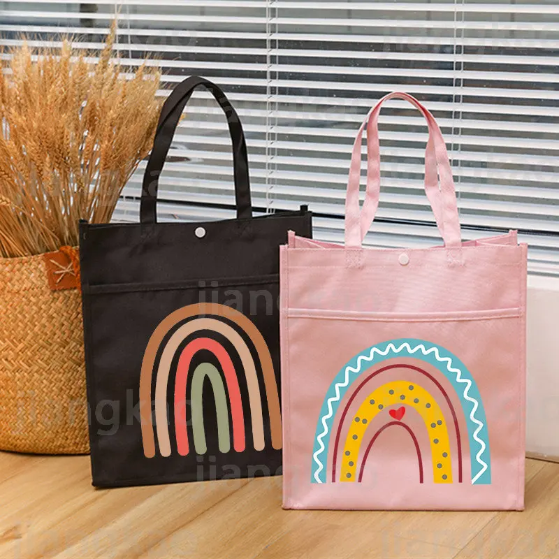 Bolsa escolar infantil com estampa de arco-íris, à prova d\'água, para meninos e meninas, grande capacidade, presentes para estudantes, bolsa escolar