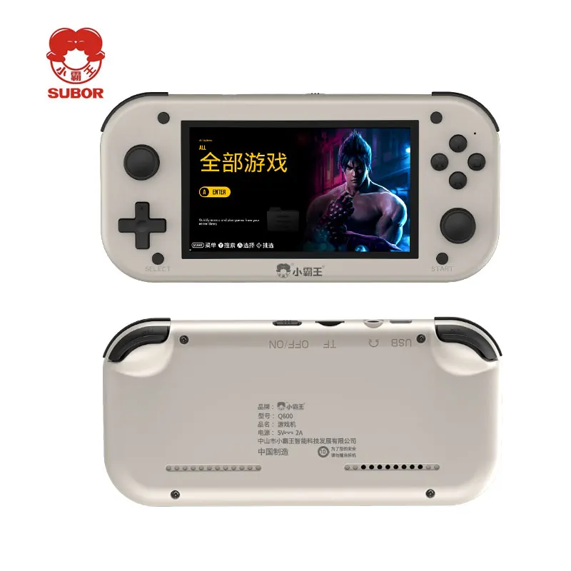 SUBOR Q600 Game Console, 4.3'' IPS Screen, Retro Handheld Game Console, Linux + emu System,  25 Simulator Built-in 20000 Games