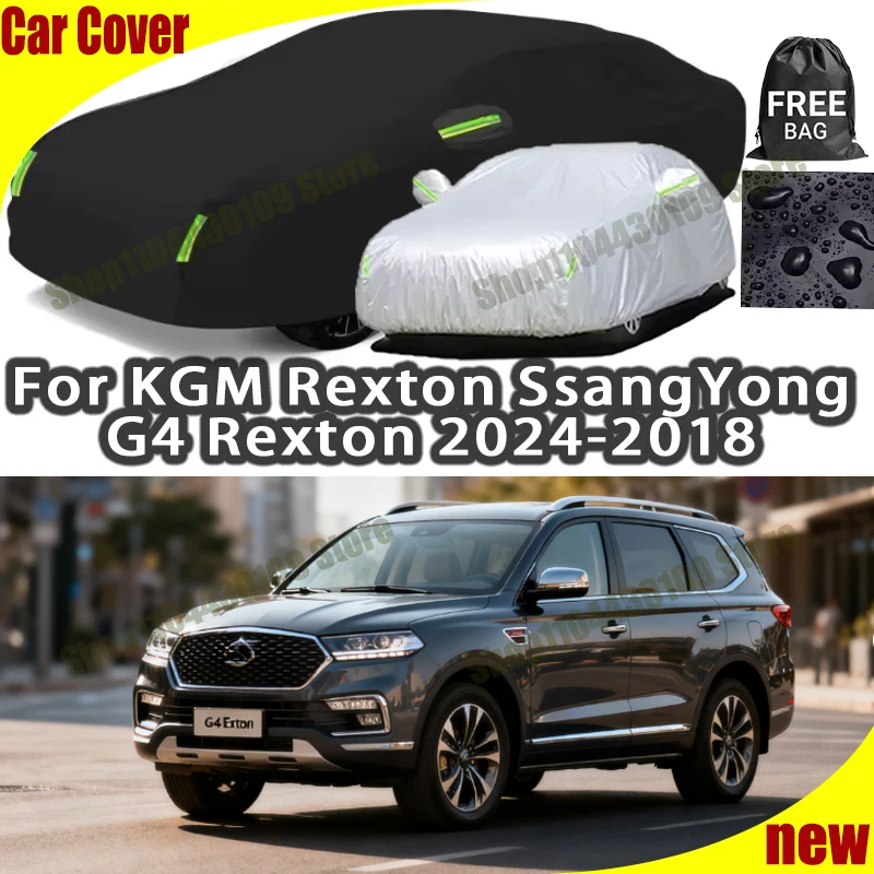 

For KGM Rexton SsangYong G4 Rexton 2024-2018 Outdoor Waterproof Snowproof Sunshade Car Cover 210T Custom Protection Storm Hood