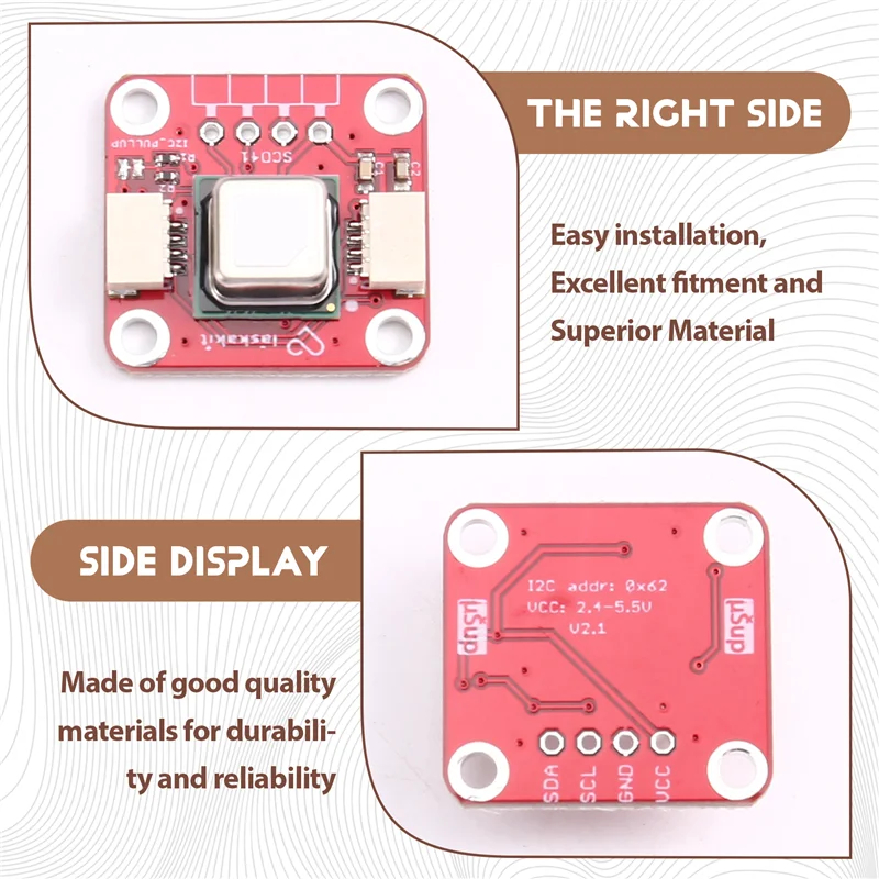O módulo sensor de gás M18K-SCD41 detecta temperatura e umidade do dióxido de carbono CO2 em um sensor I2C