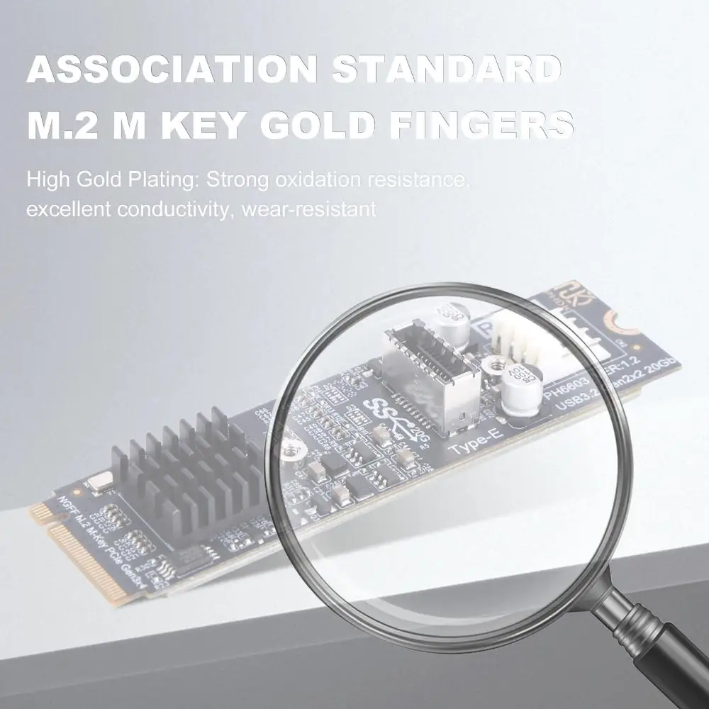 

Карта расширения M2 PCIe NVMe на Type-E, высокоскоростная 20 Гбит/с, M2 M-Key PCIe на USB 3.2, для передней панели, чипсет ASM3242