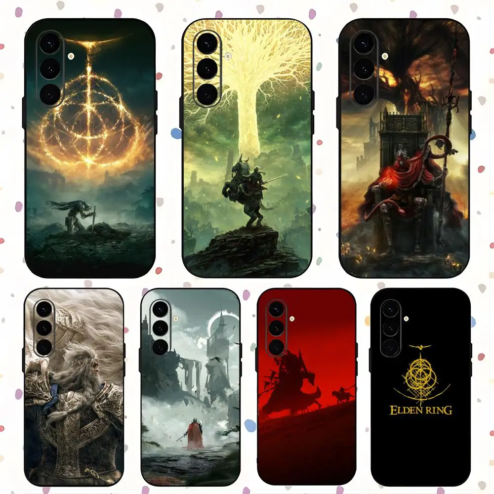 Super E-Erdtree E-Elden Art Phone Case For Samsung Galaxy S25 S24 S23 S22 S21 S20 Plus Ultra Note20 Soft Black