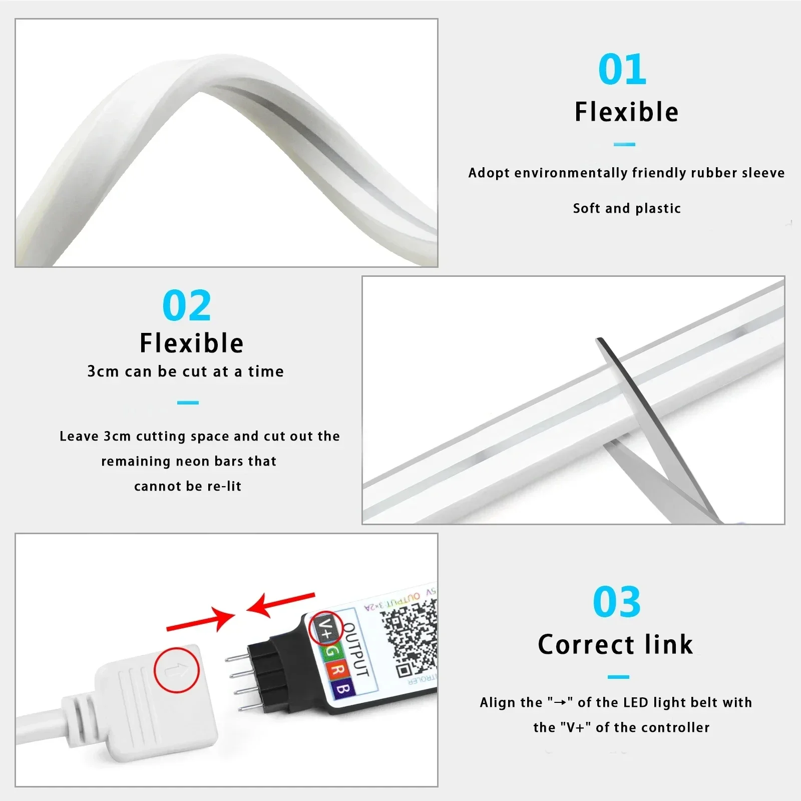 Imagem -02 - Usb Rgb Neon Led Luz de Tira 3m 5m Corda de Néon à Prova Impermeável Água com Bluetooth Tuya Wifi App Controle Remoto para Iluminação Decoração Casa 5v