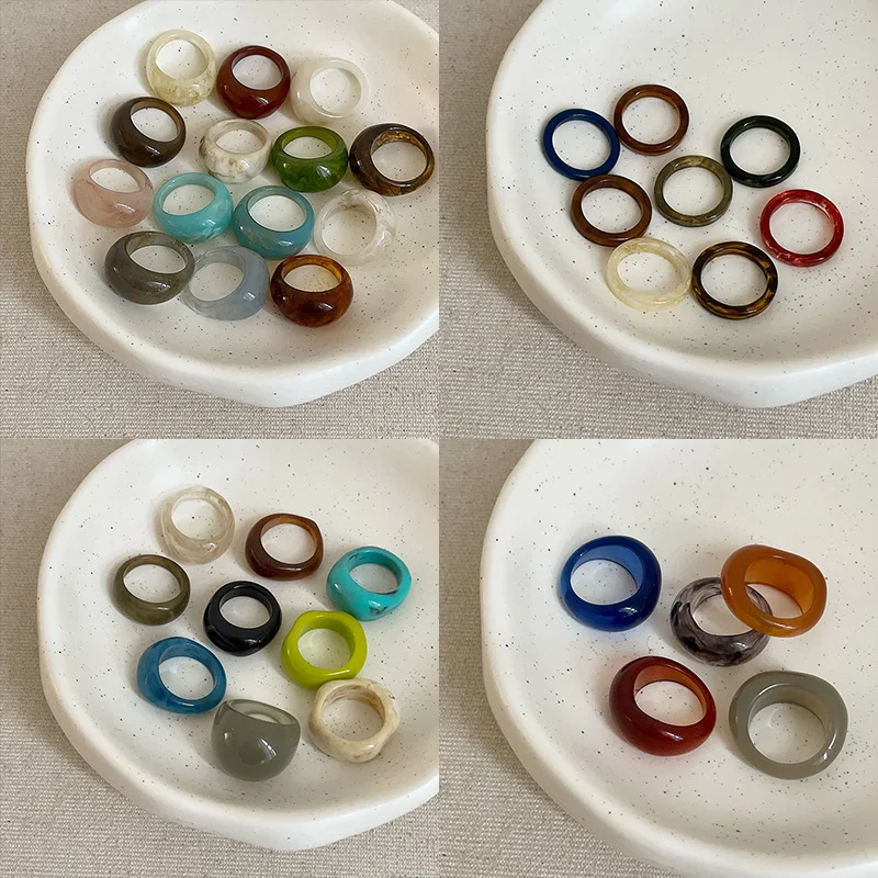 

Resin Ring for Women Irregular round Simple Personali Faion Commuting Versatile Finger Ring Accory