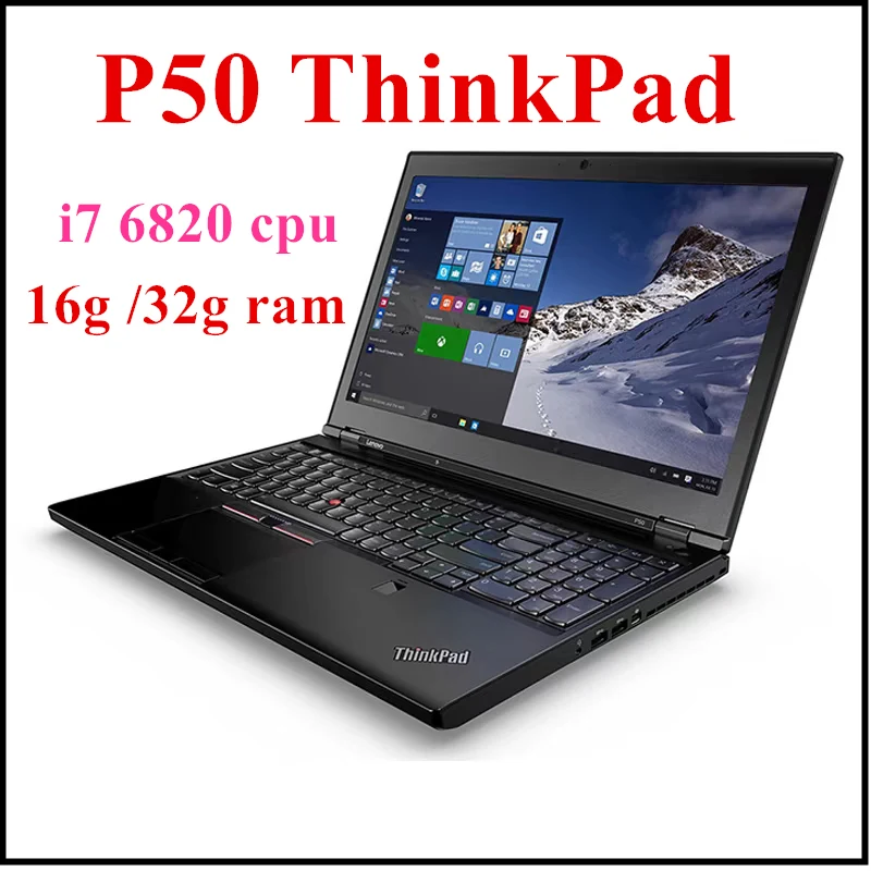 Diagnositc laptop Used ThinkPad P50 i7 6820 CPU 16g/32g Ram with 1TB SSD WIFI Bluetooth Computer work for Alldata MB Star C4 C5