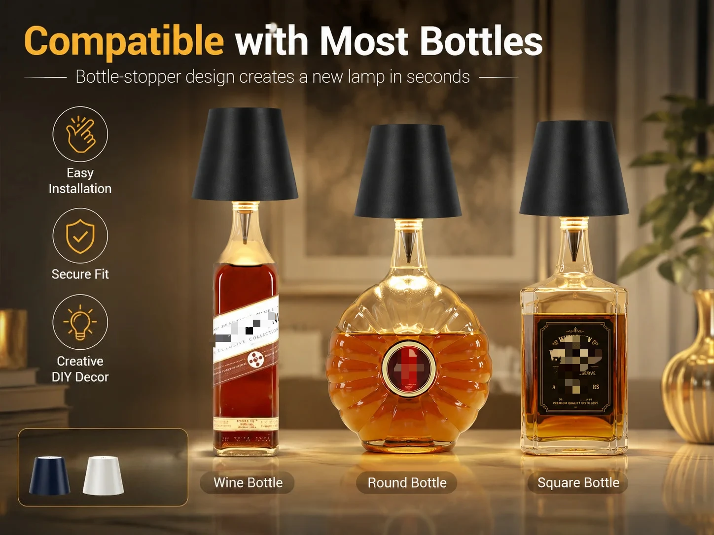 Wireless LED Bottle Lamp Rechargeable RGB Dimmable Wine Bottle Light Portable for Bar Restaurant Camping Party Decor Night Light