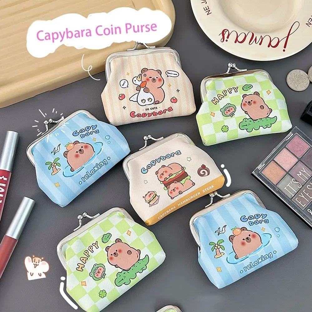 

Fashion PU Leather Capybara Coin Purse Card Holder Card Bag Cartoon Wallet Korean Style Clutch Bag Female