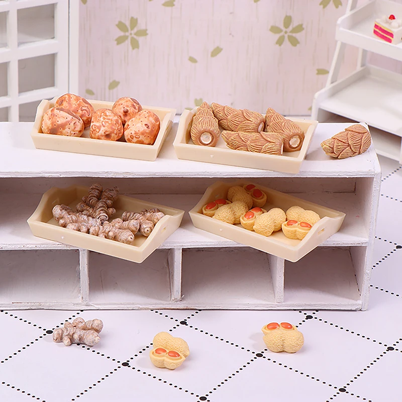 1/12 simulazione casa delle bambole verdura con Set di vassoi casa delle bambole in miniatura cucina cibo decorazione bambole accessori per la casa