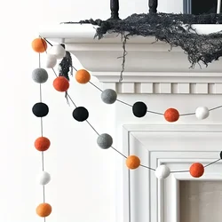 2M Wool Balls Handmade Bedroom Decorations Halloween Wall Decoration Ornament Christmas Parties Hanging Pendant Pompom Garland