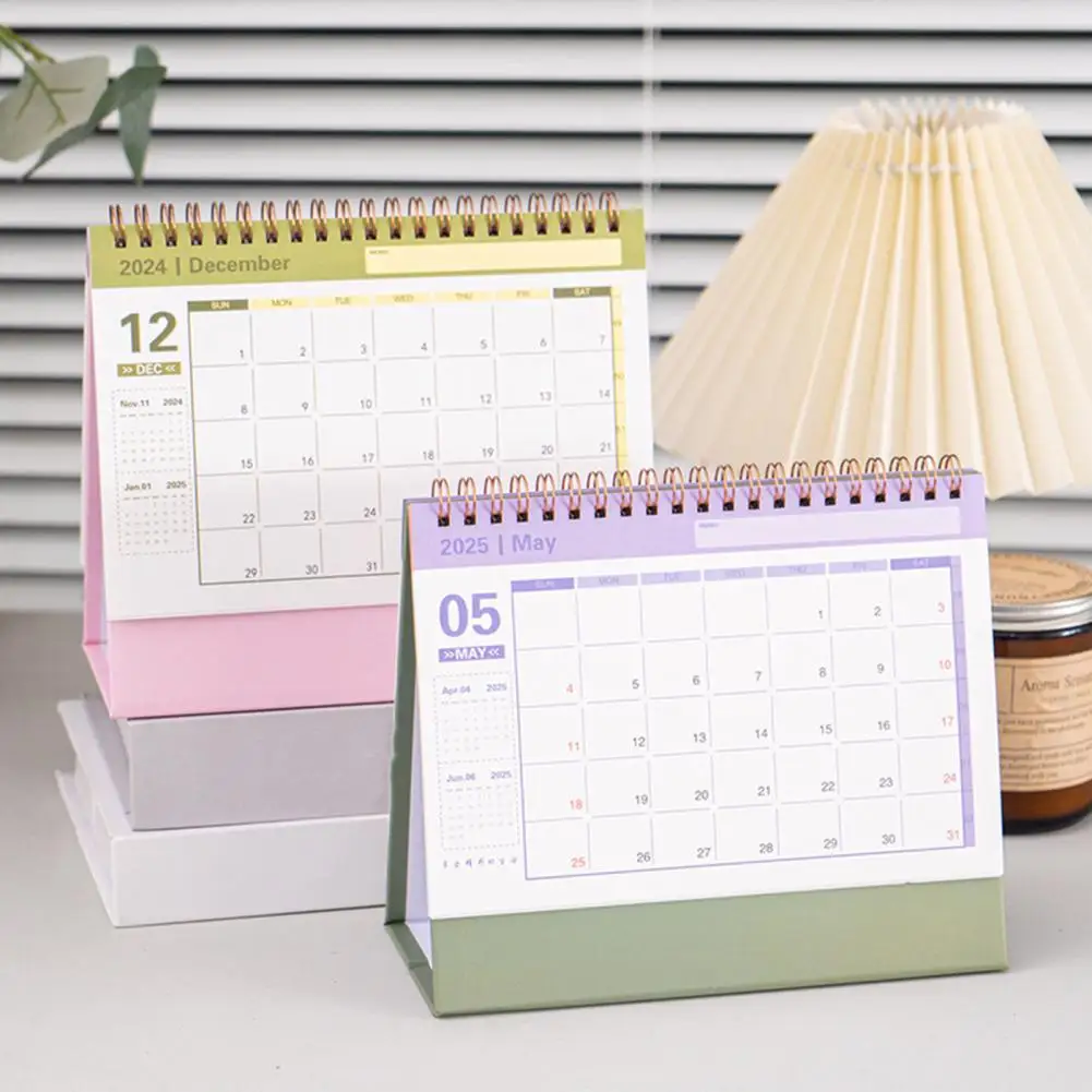 Mini Desk Calendar 2025 Desktop Calendar for Time Management Organization Yearly Monthly Daily Planner for Office Home Decor