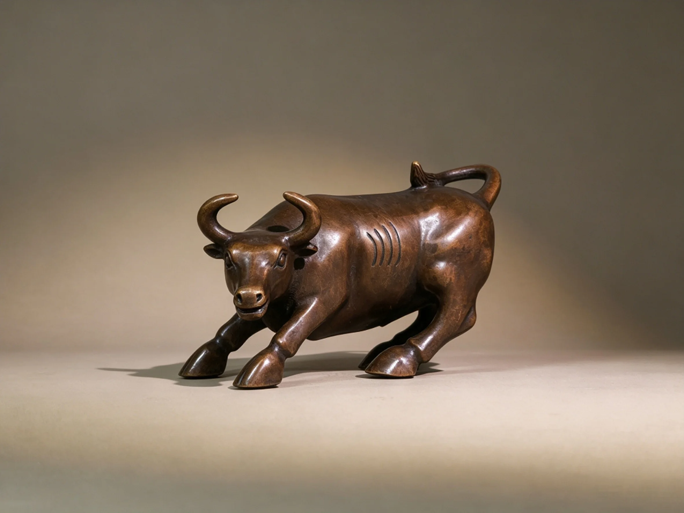 Solid Copper Large Wall Street Bull, an art ornament suitable for financial company offices, elite professionals, home decoratio