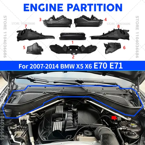 2007 2008 2009 2010 2011 2012 2013 2014 BMW X5 3.5d 35dX 4.8i X6 35iX 50iX M E70 E71 파티션 패널 엔진룸