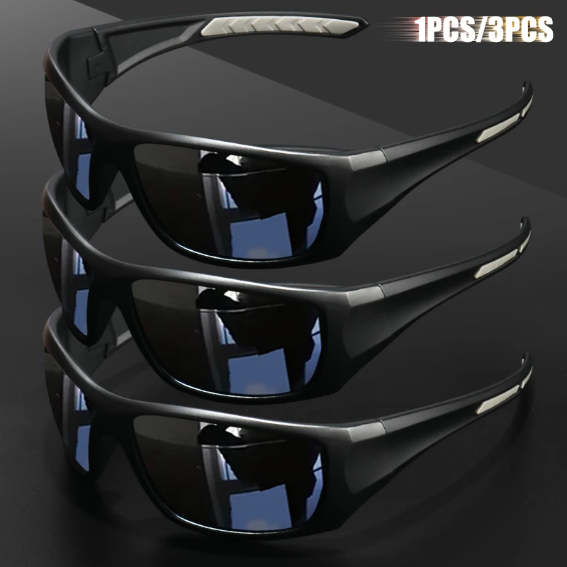 1pc/3pc unisex gepolariseerde sportzonnebril - onverwoestbaar frame, UV400-bescherming, ideaal voor fietsen, vissen en hardlopen