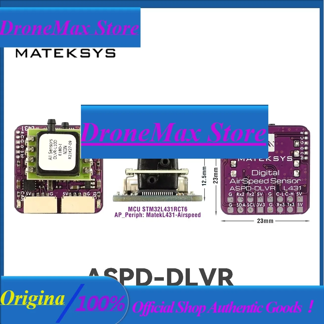 DroMaMatek ASPD-DLVR Digital Flight Speed Sensor For RC FPV Racing Freestyle Airplane Drone Compatible H743 Wing Fix-Wing Flight