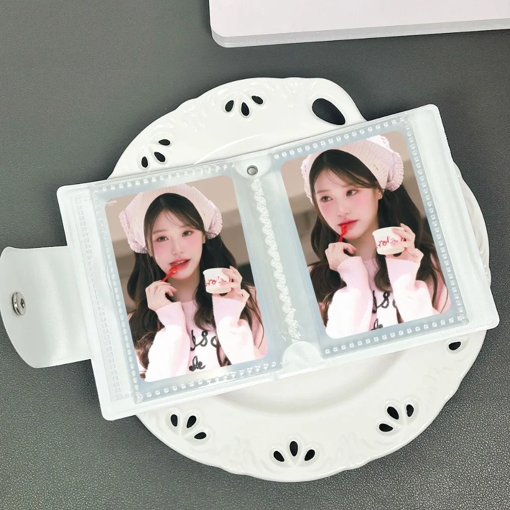 Cute Pink Love Bow Card Album 3 Inch Mini with 16 Internal Pages Idol Card Collect Book PVC Collectible Card Album Postcard Book