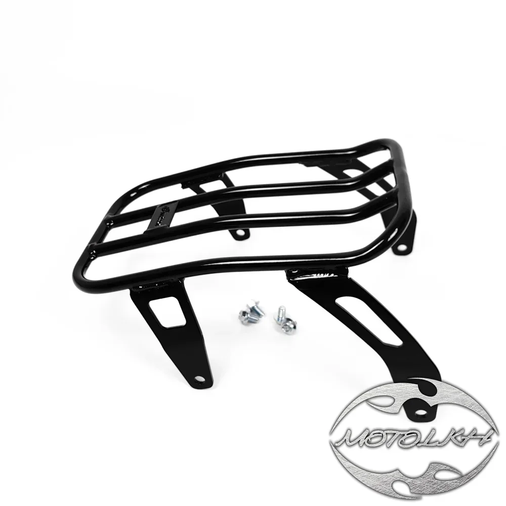 Rack de montagem de bagagem de perfil baixo traseiro preto brilhante para Indian Scout Bobber 18-23