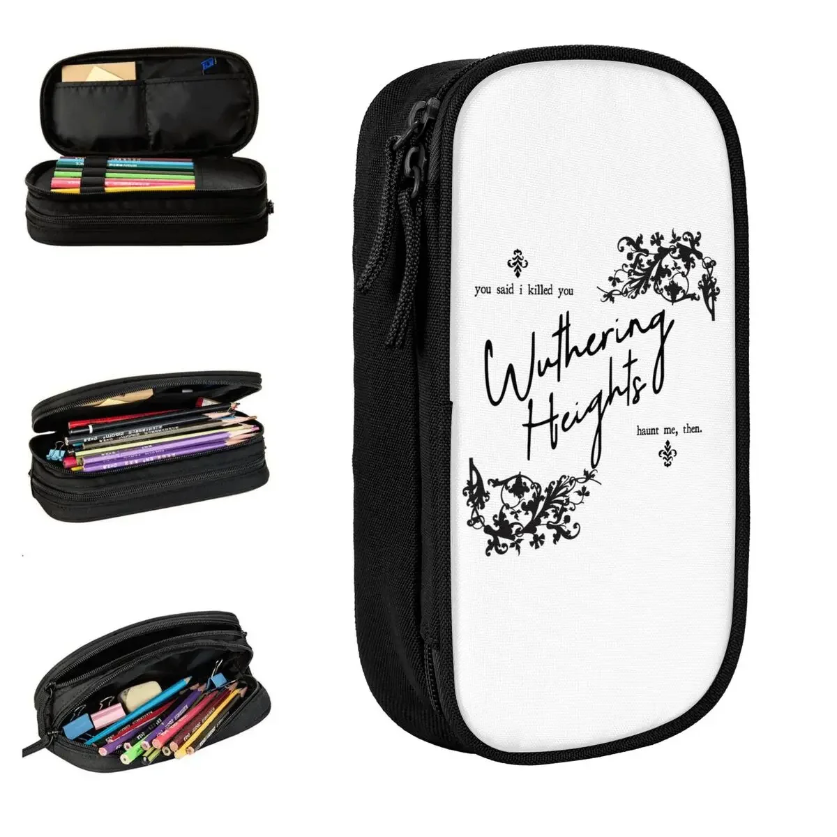 Wuthering Heights Movie Pencil Cases Jacob Elordi Pen Holder Pencil Bags for Student Big Capacity Office Zipper Pencilcases
