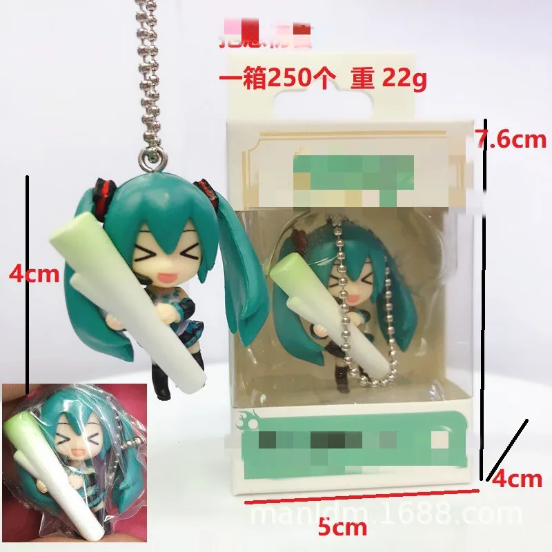 

Anime Hatsune Miku Cute Kawaii Q version Manga Statue Figurines Pvc Action Figure Collectible Model Toy Key chain pendant gifts