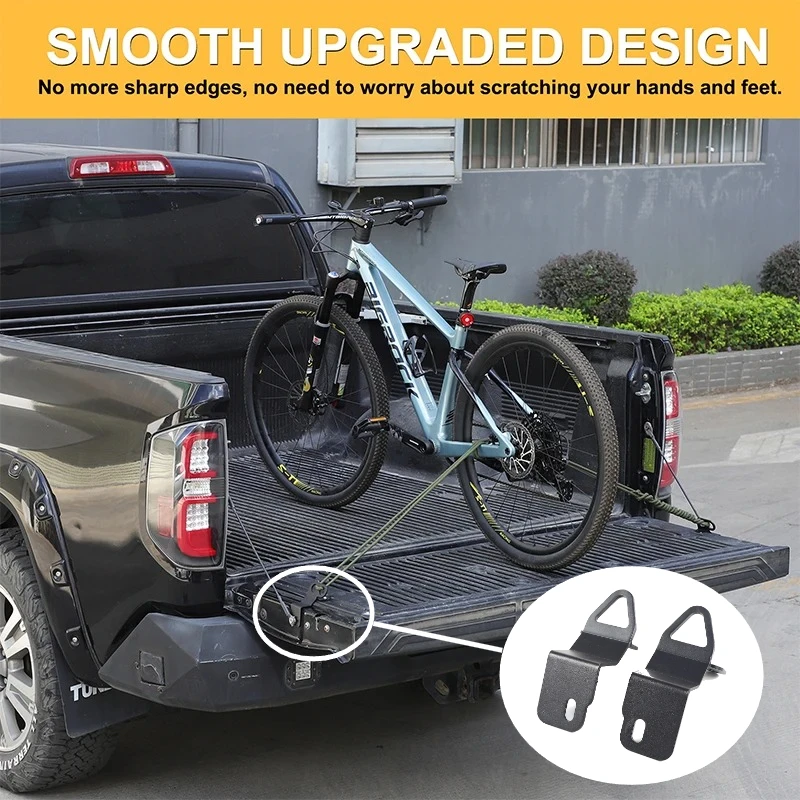 

For Toyota Tundra 2014-2025 Carbon Steel Black Truck Tailgate Trunk Luggage Anchor Cleat Hook Fastner Clip Car Accessories