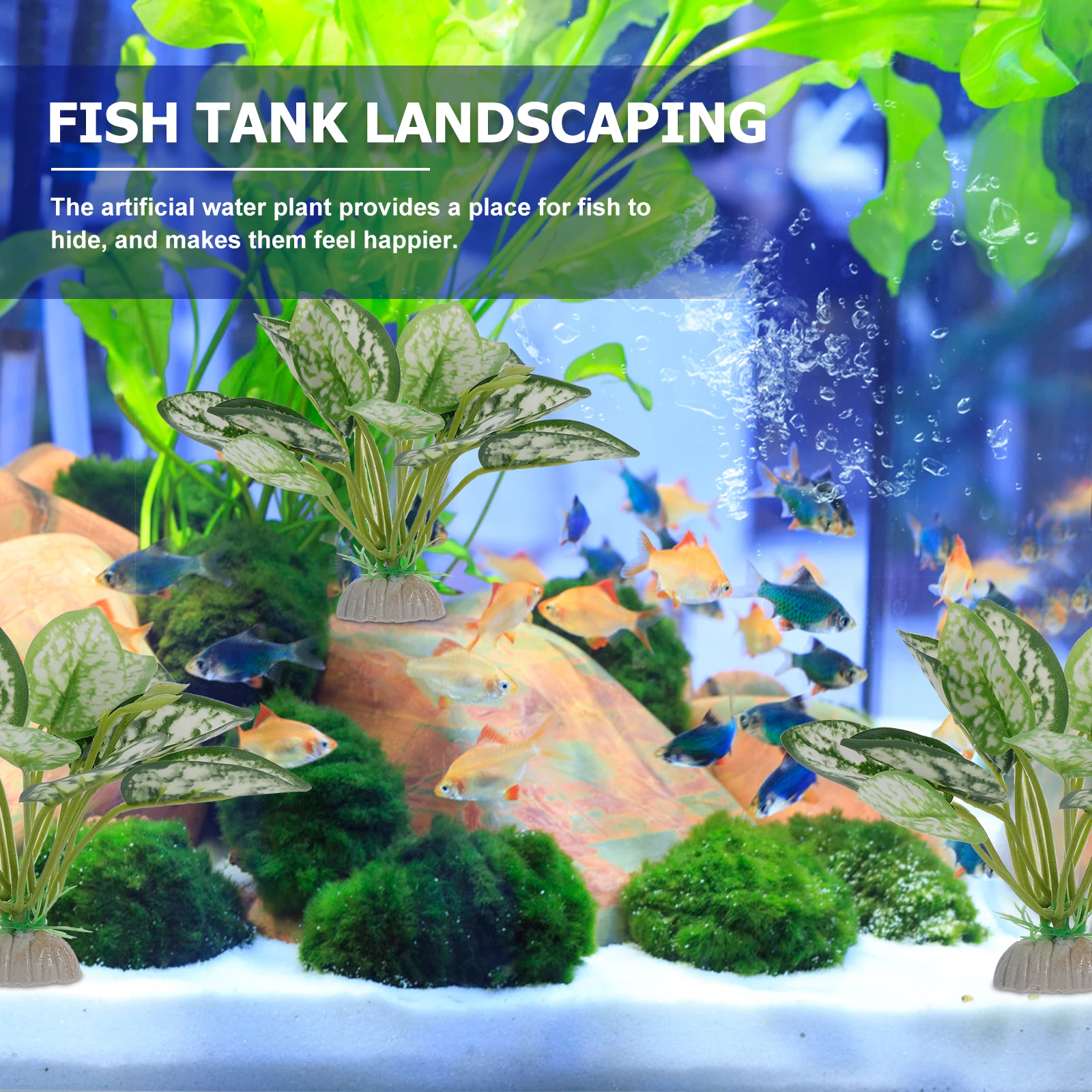 

6 Pcs Aquatic Decoration Lifelike Water Plant Grass Ornament Aquarium Plastic Fake Plants Home Artificial