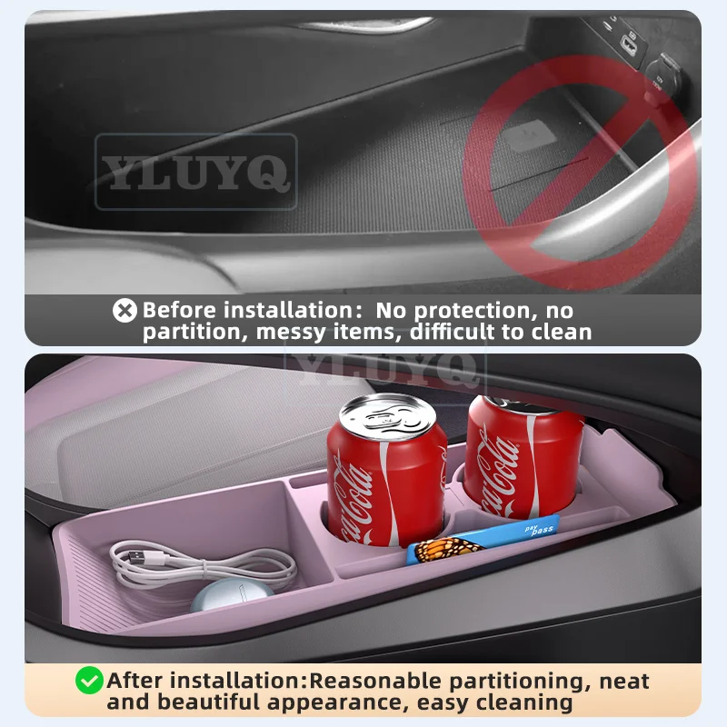 For BYD Dolphin Car Storage Box Silicone Storage Bin Under Center Console Car Interior Modification Accessories