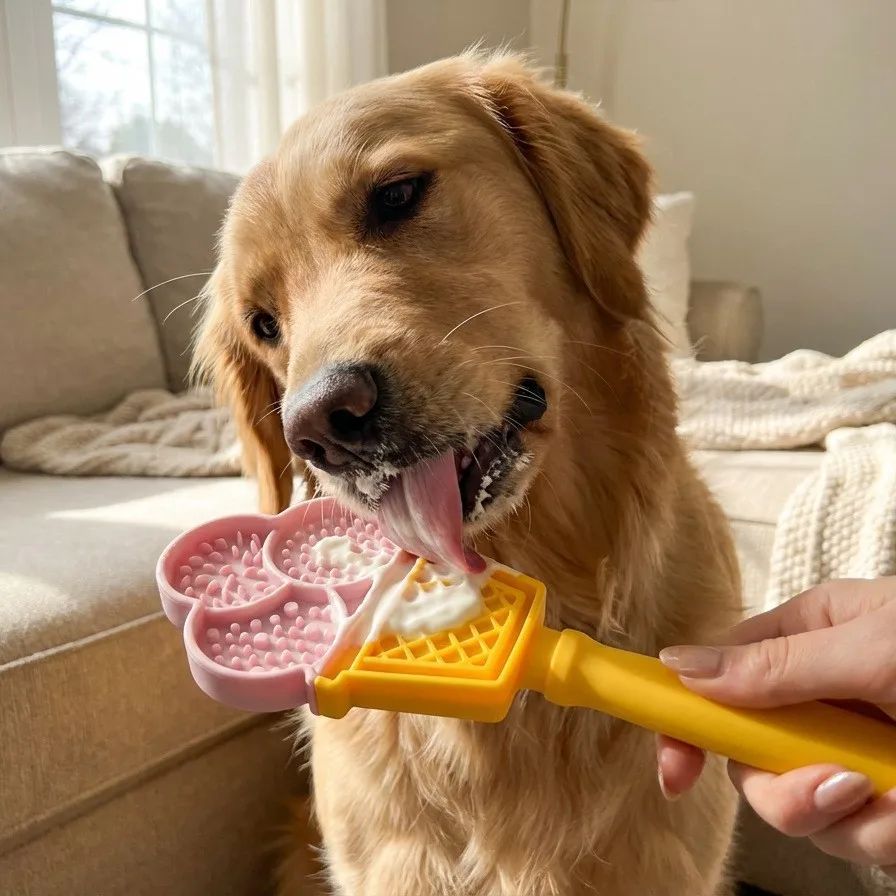 Silicone Pet Lick Stick, Hanging Slow Feeding Licking Toy, Interactive Enrichment Toy for Dogs Relieve Boredom