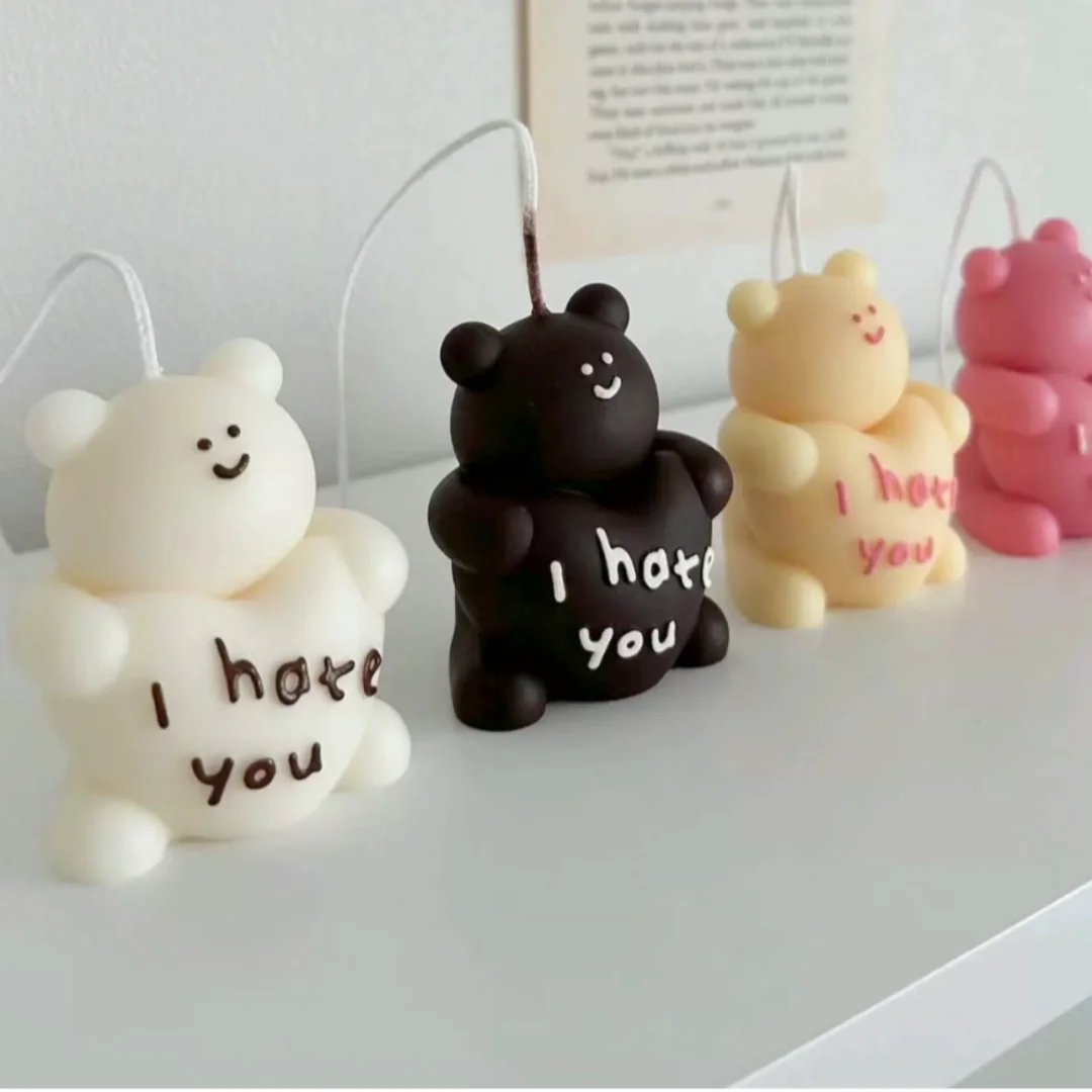

New bear with Love silicone mold DIY candle mold for candle making
