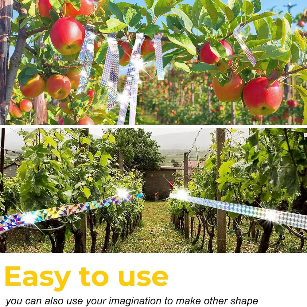 الطيور عاكس الشريط طارد الحمام بعيدا الشريط مكافحة الطيور الليزر فلاش الشريط مزدوج الوجهين حديقة بستان الطيور واقية تخويف الأشرطة