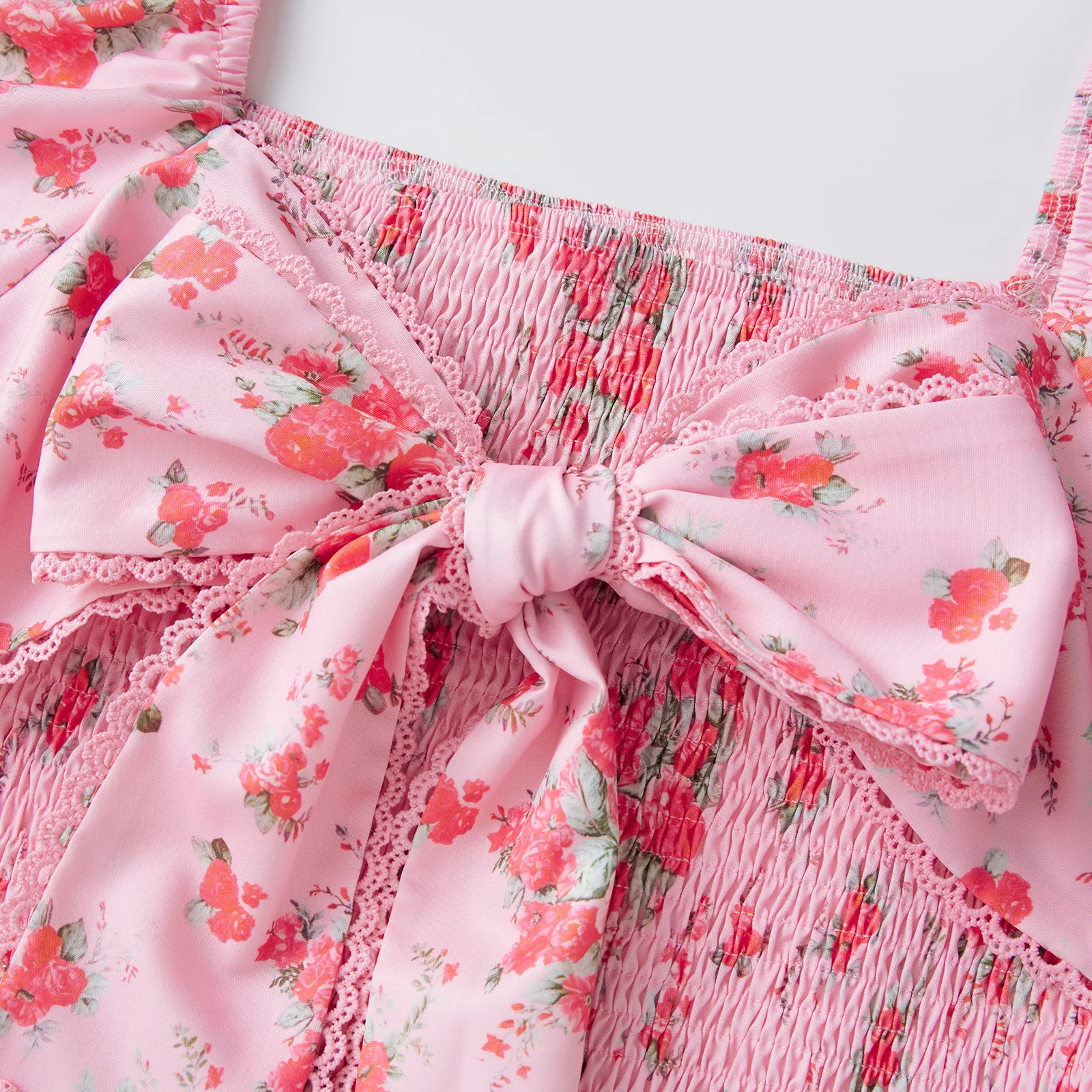 Abiti estivi da donna a maniche corte a trapezio Abito lungo da festa con fiocco grande con stampa floreale casual per cocktail