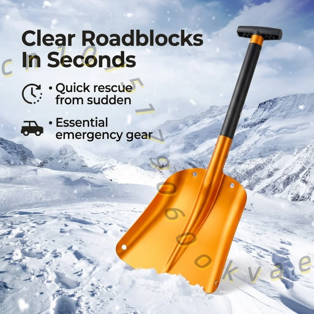 Aluminum Alloy Snow Shovel Telescopic Emergency Shovel Portable Detachable Car Shovel Winter Outdoor Camping Tools