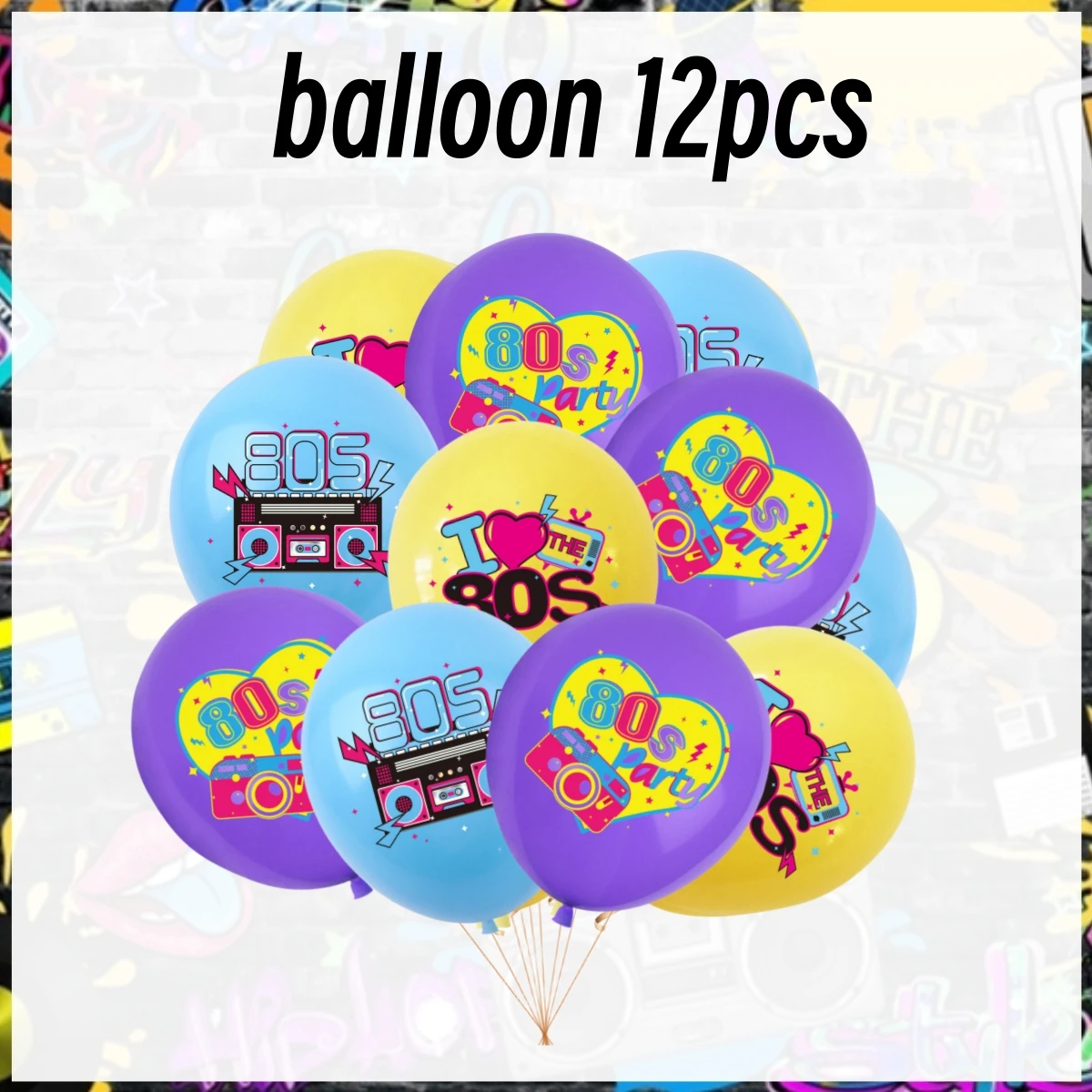 Hip Hop 80' Geburtstag Party Dekoration 1980er Jahre Einweggeschirr Teller Tasse Retro Disco Ballon Zurück zu 80er Jahre Erwachsene Partyzubehör – Detail 6