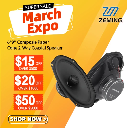 Zeming 6*9 Inch Ferrite Magnet 88DB Coaxial Car Speakers 180W 2-Way Audio Iron Car Speakers YS-6901 6x9 Iron Universal Fit 12V