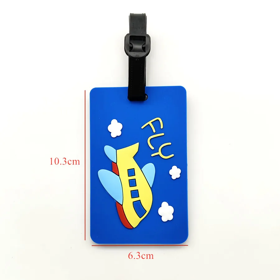 1PCS Airplane PVC Luggage Tag Travel Accessories ID Card for Students for Boys and Girls