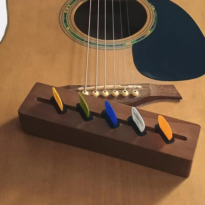 

Solid Guitar Pick Storage Box with Precisely Slots and LED Light Decorative Pick Holder Guitar Accessories 24BD