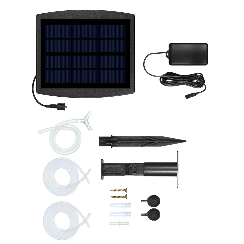 

1 Set Solar Pond Oxygen Pump Outdoor Portable Silent Aerator Energy Saving Lightweight Compression Noise