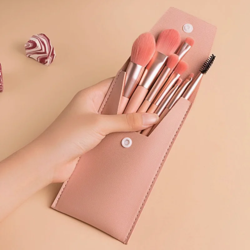 8 Makeup Brush Set Brush Set Full Set of Beauty Tools Storage Beginner Eyeshadow Loose Powder Brush 8 Set Children's Beauty