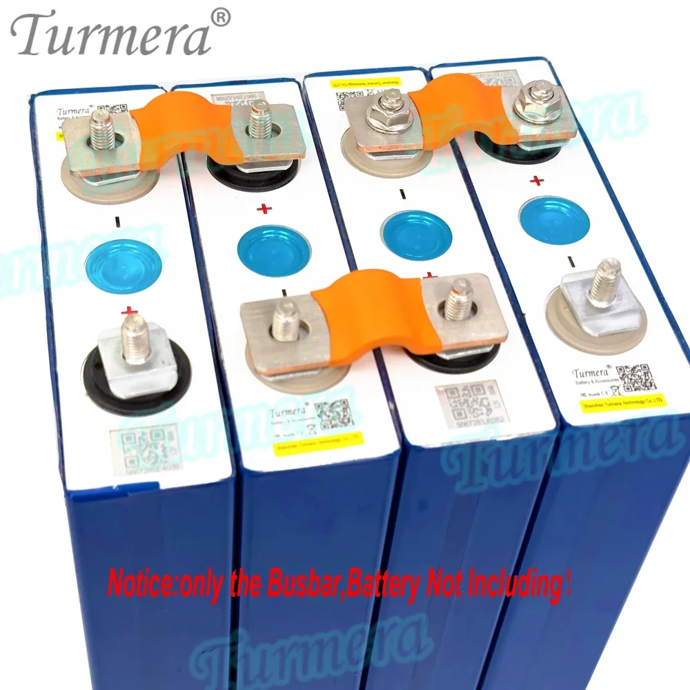 Turmera 12V 24V 48V Lifepo4 Battery Flexible Busbar Copper Connecter Hole to Hole 38mm 2mm 400A for EVE LF105 3.2V 90Ah 105Ah