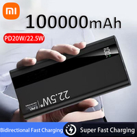 Xiaomi 100000mah PowerBank 22.5W Super Fast Charging Portable Large Capacity External Battery Digital Display for iPhone Samsung