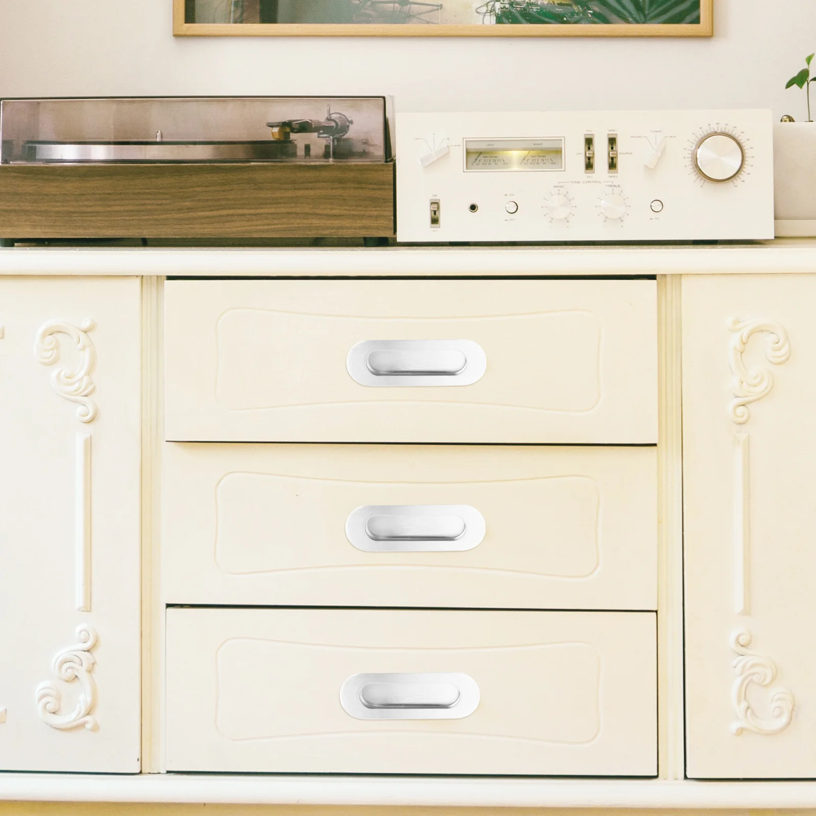 

2pcs 21Mm Invisible Handle Stainless Steel Modern Cabinet Pull Knob Durable Drawer Hardware Simple Aluminum Alloy Design Smooth