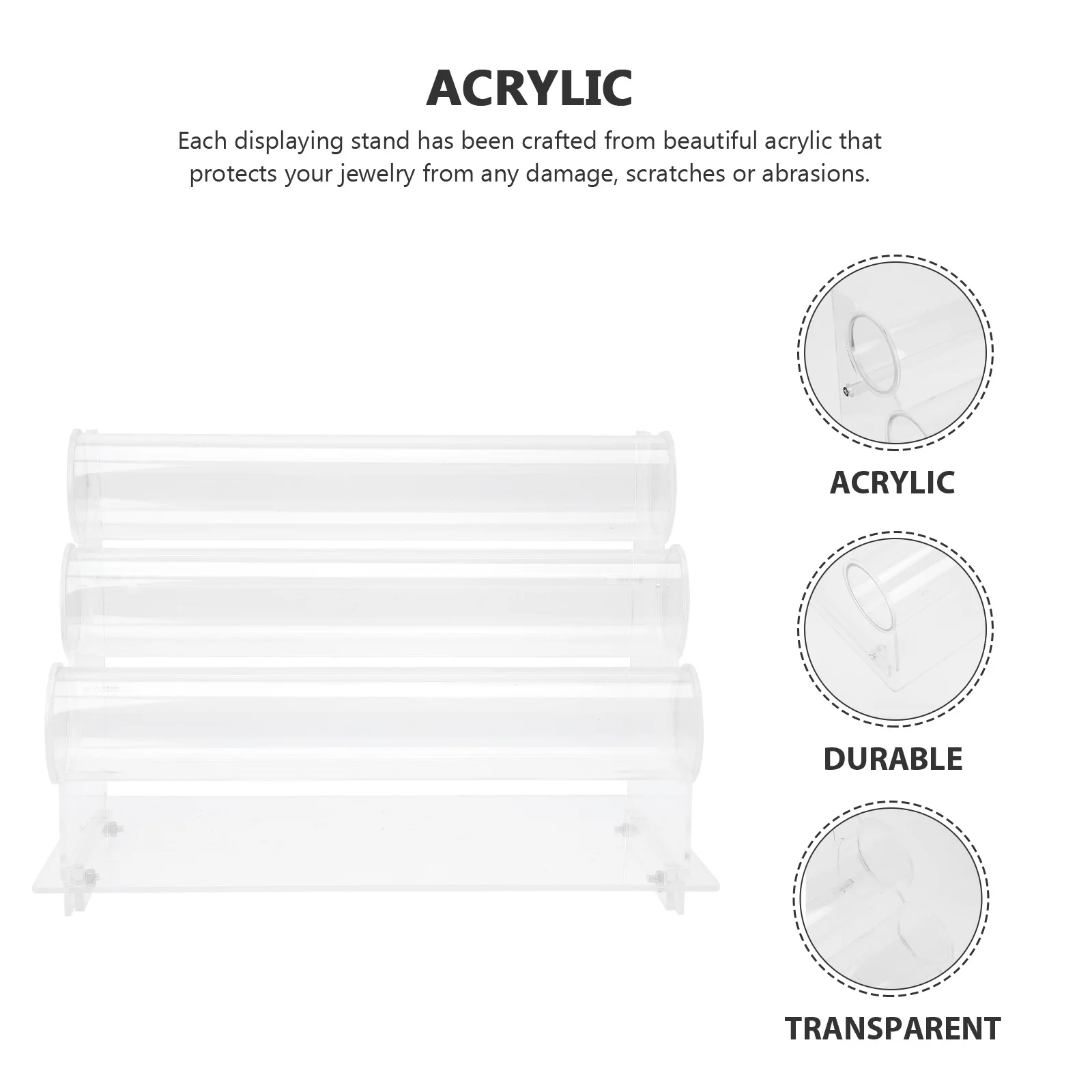 1Pcs Three-Layer Bracelet Display Stand Acrylic Jewelry Rack Organizer for Watch Hair Rope Storage Display Displaying Stand