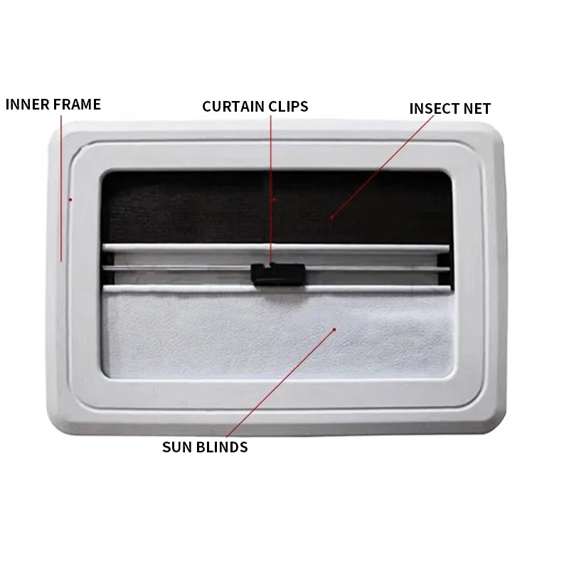 

RV modified windows, RV trailers, RV window modification accessories, double-layer acrylic glass with insect-proof net