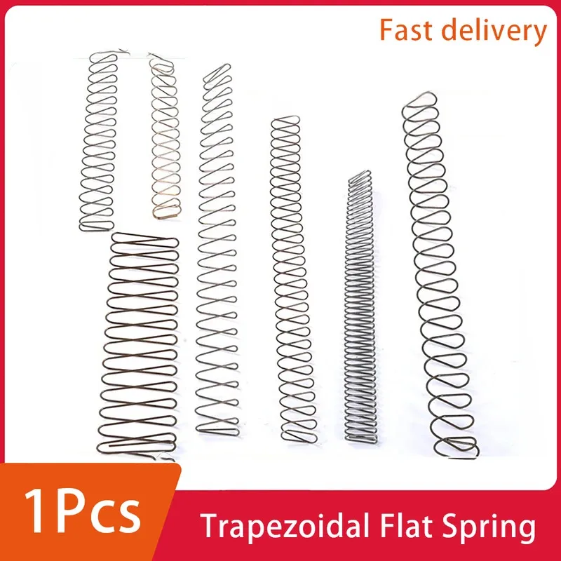 1Pcs Spring Steel Stainless Nickelage Spring Trapezoidal Flat Spring Lengthen Flat Shape Rectangle Diameter 0.6-1mm
