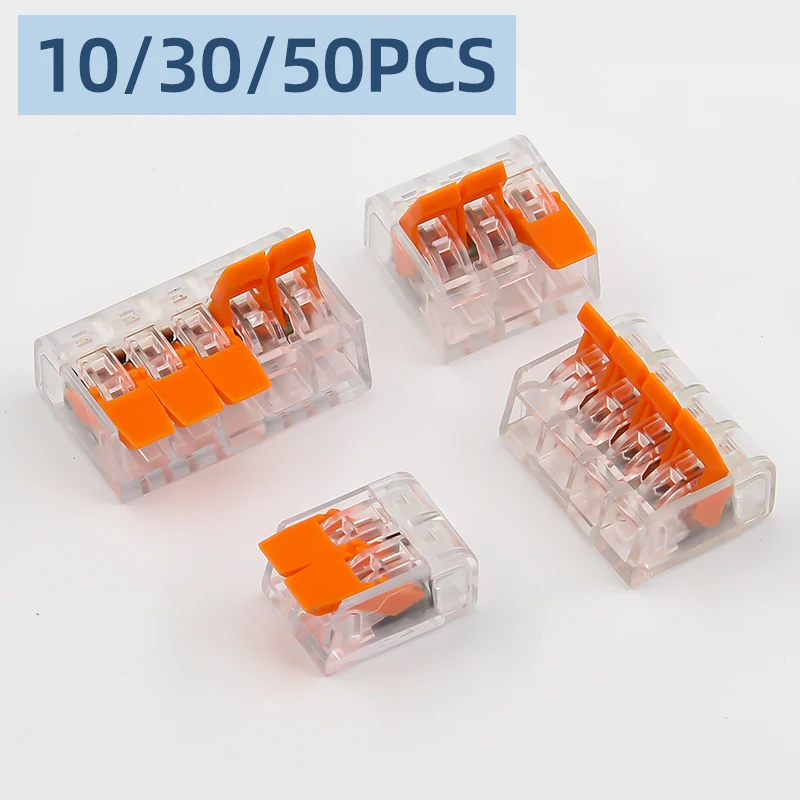 Connettore del cavo 2 porte 3 porte 5 porte Mini rapido universale compatto morsettiera a molla leva push-in dado conduttore strumenti elettrici