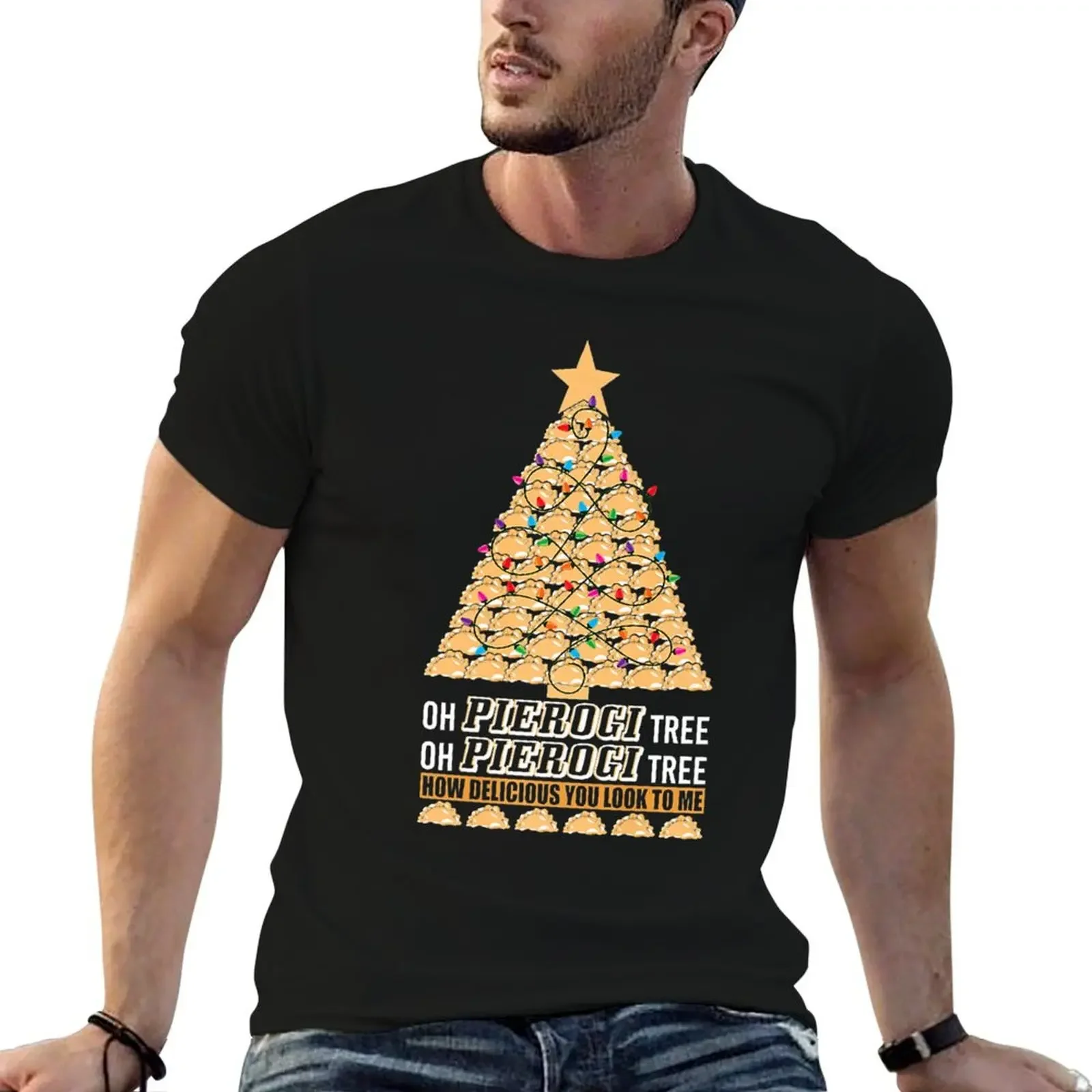 Polish Heritage Gifts Funny Oh Pierogi Tree Christmas Premium T-Shirt plus size clothes summer tops funny t shirts men